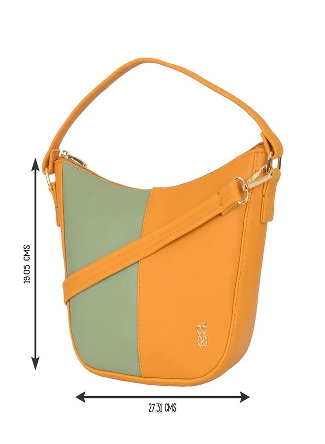 Baggit Women Yellow Saddle Sling Bag Small Size | Ladies Stylish Casual Cross Body Purse Handbag - Image 3